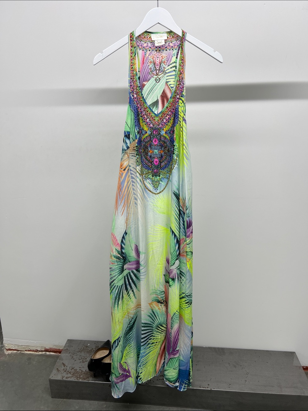 Camilla Multi-Color Tropical Print Maxi Dress